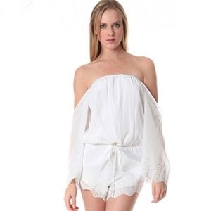 WINSTON WHITE Chile Off The Shoulder Romper With Eyelet Details - EUC, W…